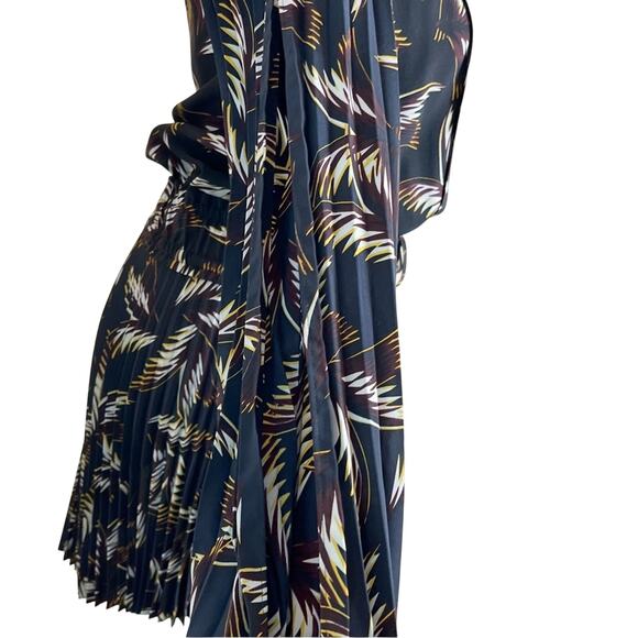 A.L.C. Rory V-Neck Long Sleeve Silk Print Dress Black Size 0 - Picture 16 of 16